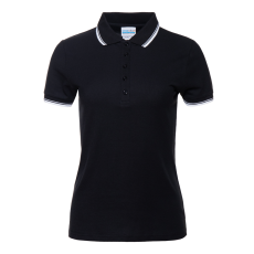 Рубашка поло женская STAN с окантовкой хлопок/полиэстер 185, 04BK