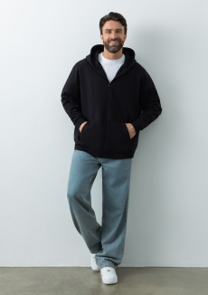 Толстовка унисекс оверсайз на молнии с капюшоном сэндвич 320, 100