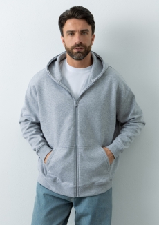 Толстовка унисекс оверсайз на молнии с капюшоном сэндвич 320, 100