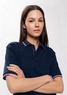 Рубашка поло женская STAN триколор хлопок/полиэстер 185, 04WRUS