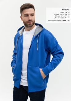Толстовка мужская STAN с капюшоном на молнии футер с начёсом 280, 17