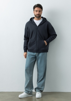 Толстовка унисекс оверсайз на молнии с капюшоном сэндвич 320, 100