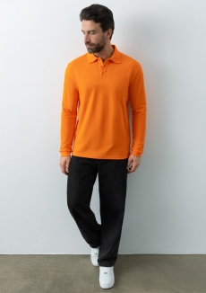 Рубашка поло унисекс STAN длинный рукав хлопок/полиэстер 185, 104S