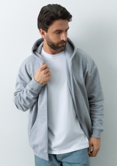 Толстовка унисекс оверсайз на молнии с капюшоном сэндвич 320, 100