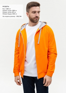 Толстовка мужская STAN с капюшоном на молнии футер без начёса 260, 61