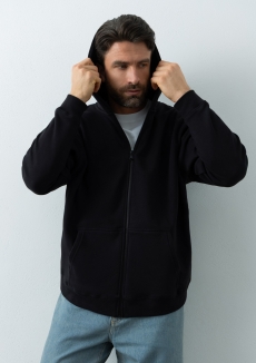 Толстовка унисекс оверсайз на молнии с капюшоном сэндвич 320, 100