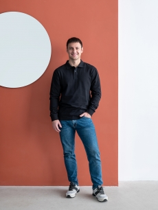 Рубашка поло унисекс STAN длинный рукав хлопок 185, 104LS